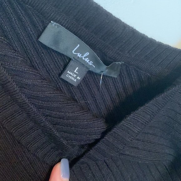 Lulus Ribbed One Shoulder Sweater - Picture 5 of 5